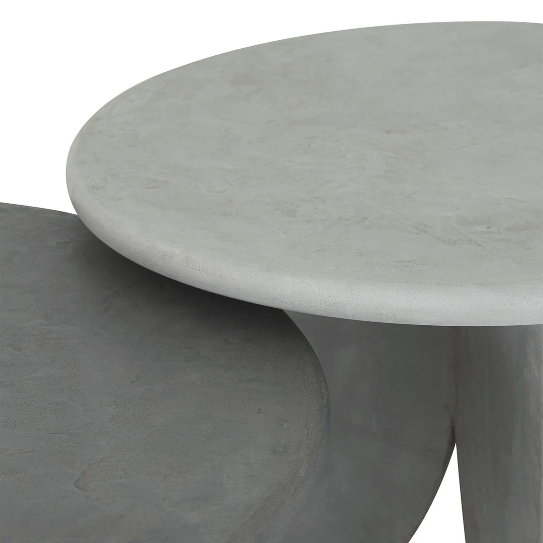 Scala Mortex Set of 2 Round Coffee Tables - Frost & Dusk