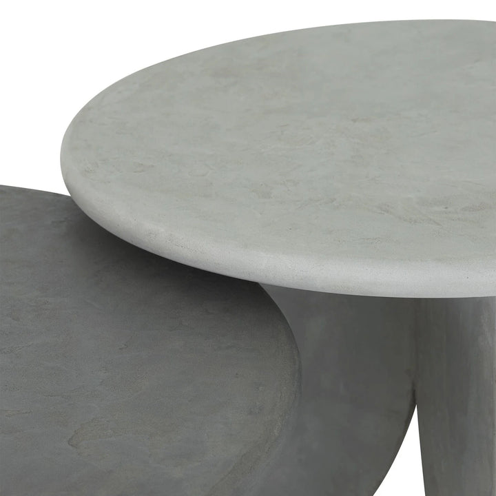 Scala Mortex Set of 2 Round Coffee Tables - Frost & Dusk