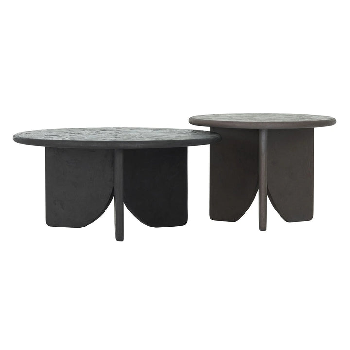 Scala Mortex Set of 2 Round Coffee Tables - Fudge & Pepper