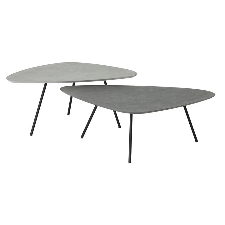 Scala Mortex Set of 2 Pebble Coffee Tables - Frost & Dusk