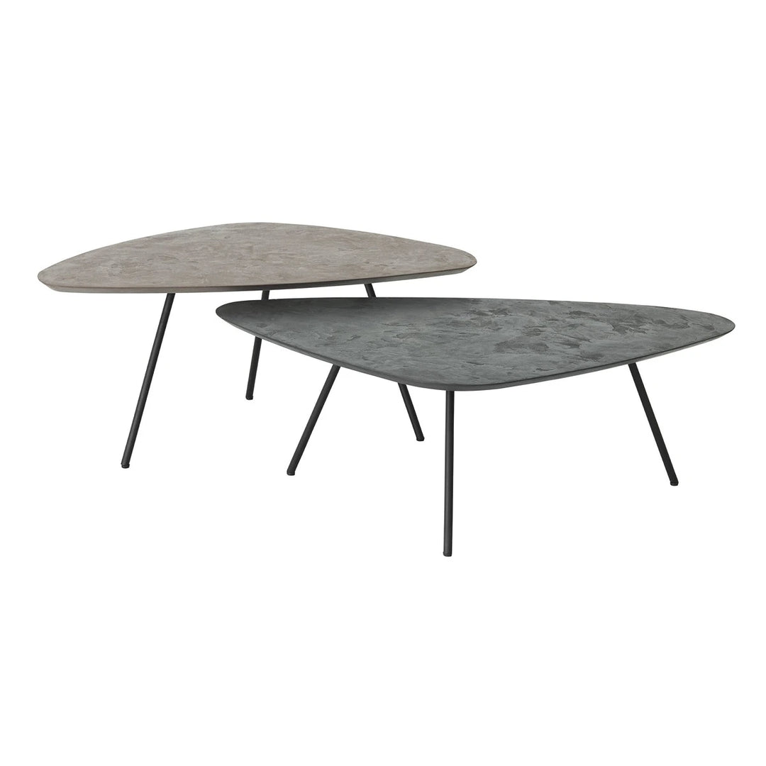 Scala Mortex Set of 2 Pebble Coffee Tables - Fudge & Pepper