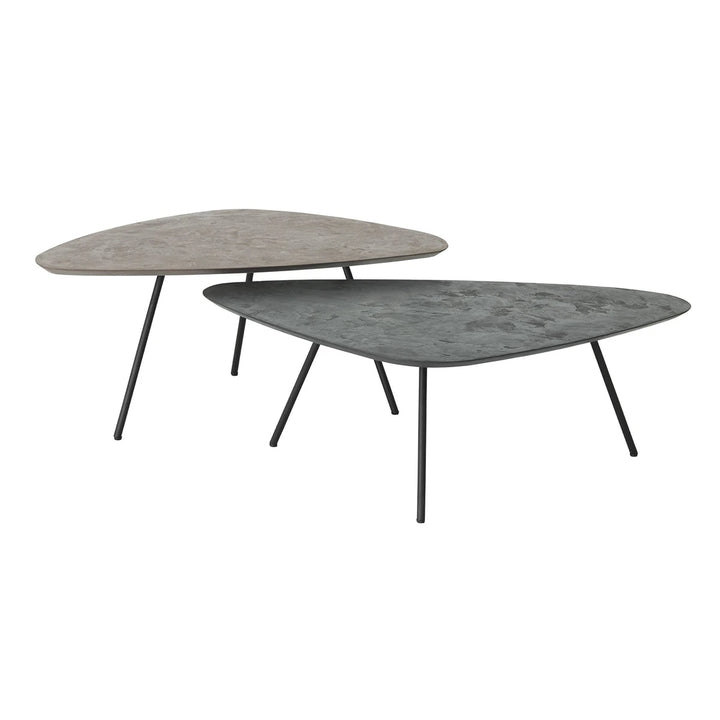 Scala Mortex Set of 2 Pebble Coffee Tables - Fudge & Pepper