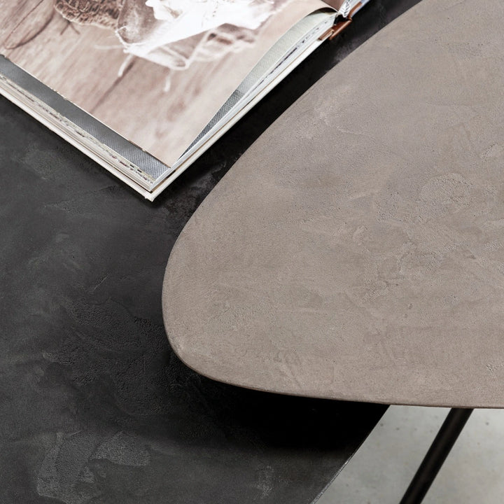 Scala Mortex Set of 2 Pebble Coffee Tables - Fudge & Pepper
