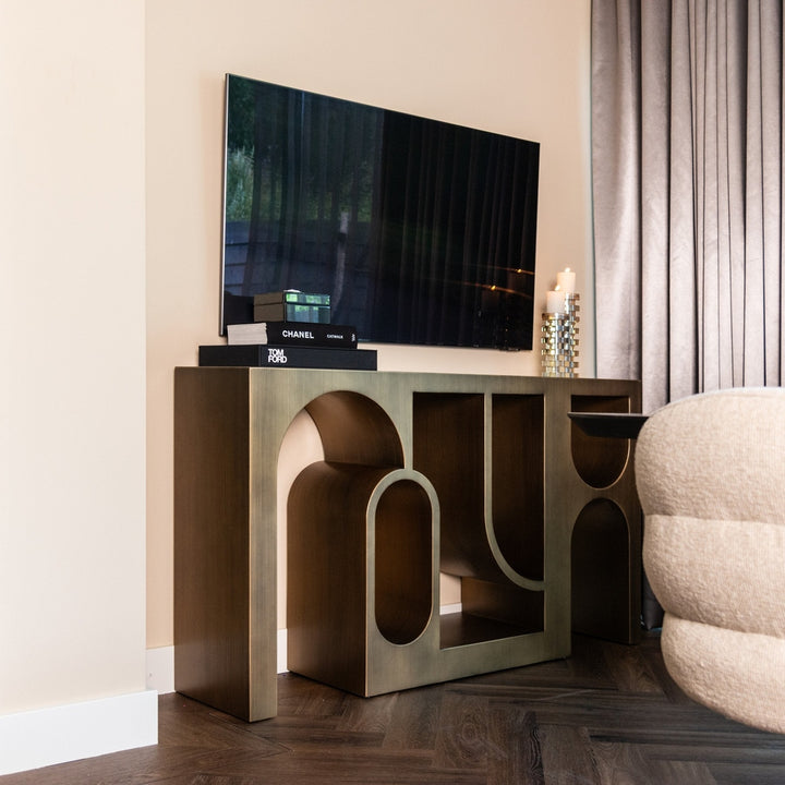 Lugano Console Table - Brushed Gold Richmond 2