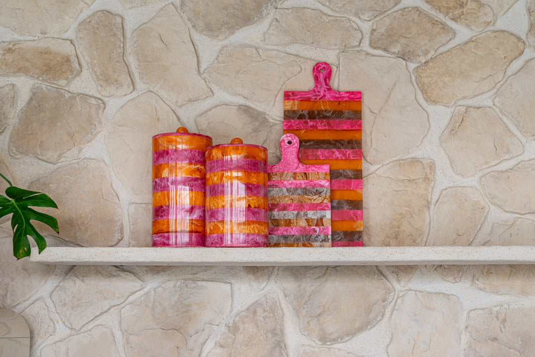Lilybelle Storage Jar - Pink & Orange