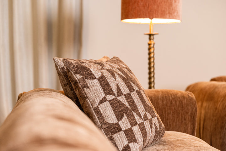 Aria Geometric Cushion - Brown