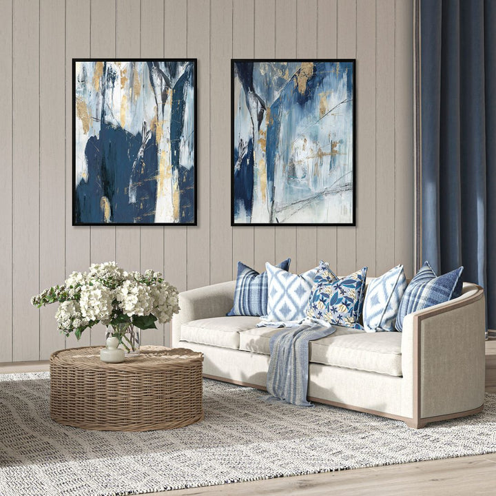 Shine II Framed Canvas - Navy & Gold