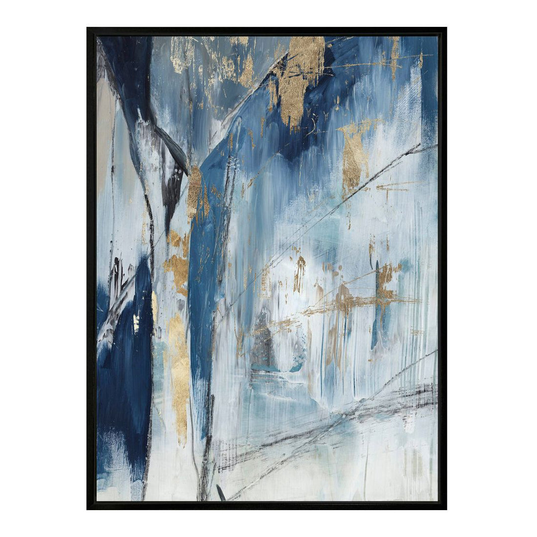 Shine II Framed Canvas - Navy & Gold