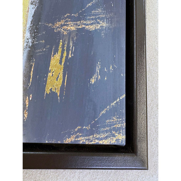 Shine II Framed Canvas - Navy & Gold
