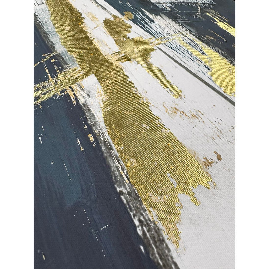 Shine I Framed Canvas - Navy & Gold