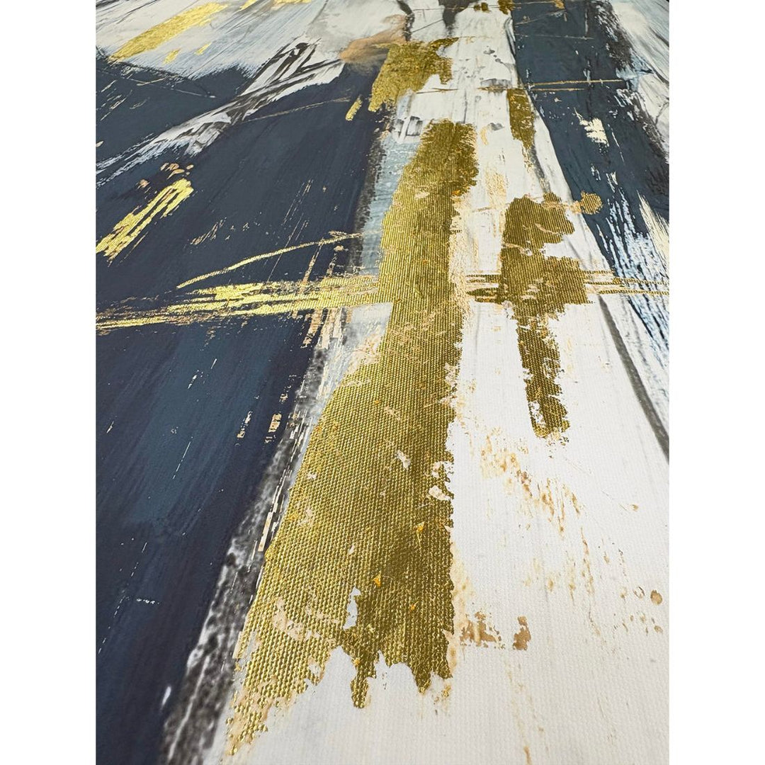 Shine II Framed Canvas - Navy & Gold