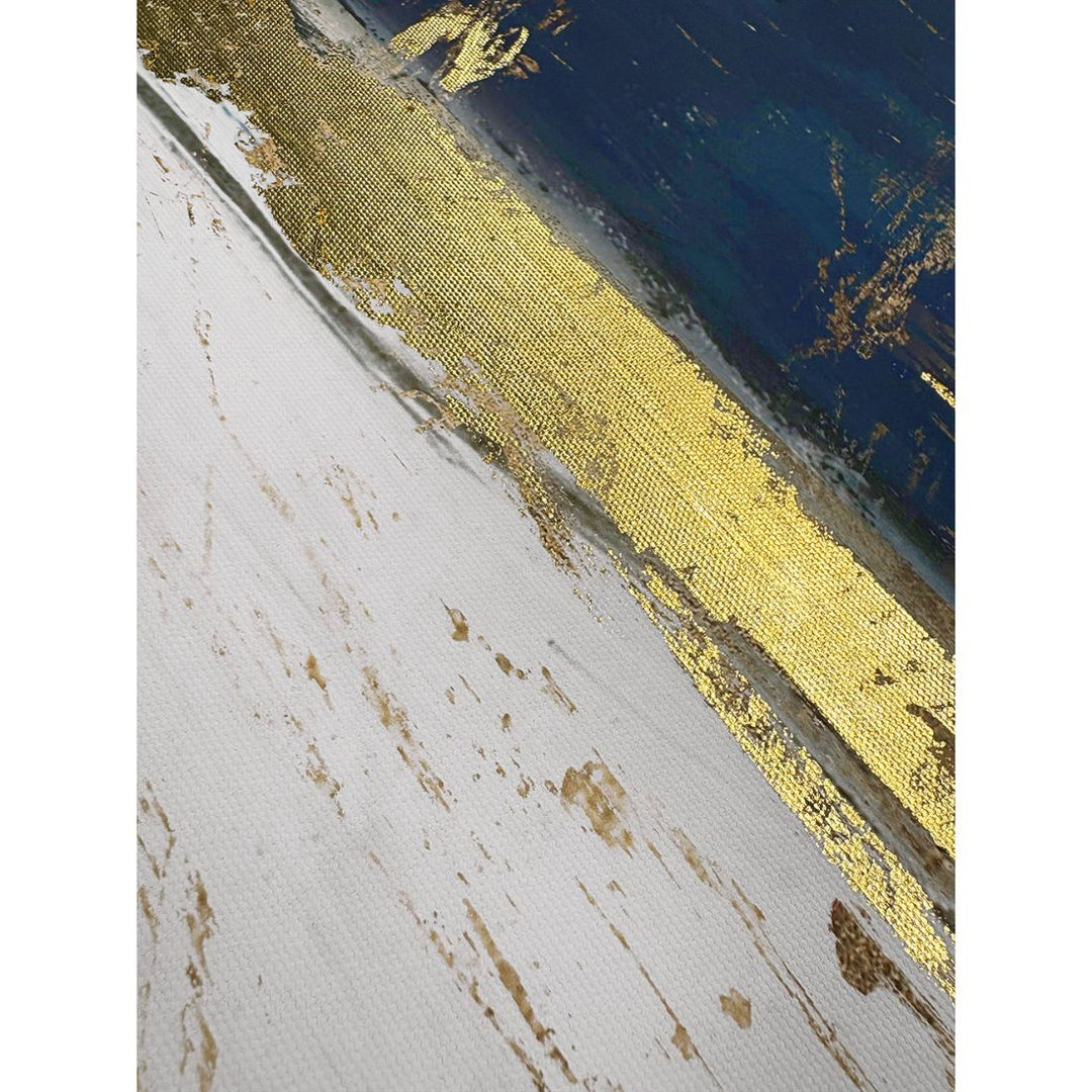 Shine II Framed Canvas - Navy & Gold