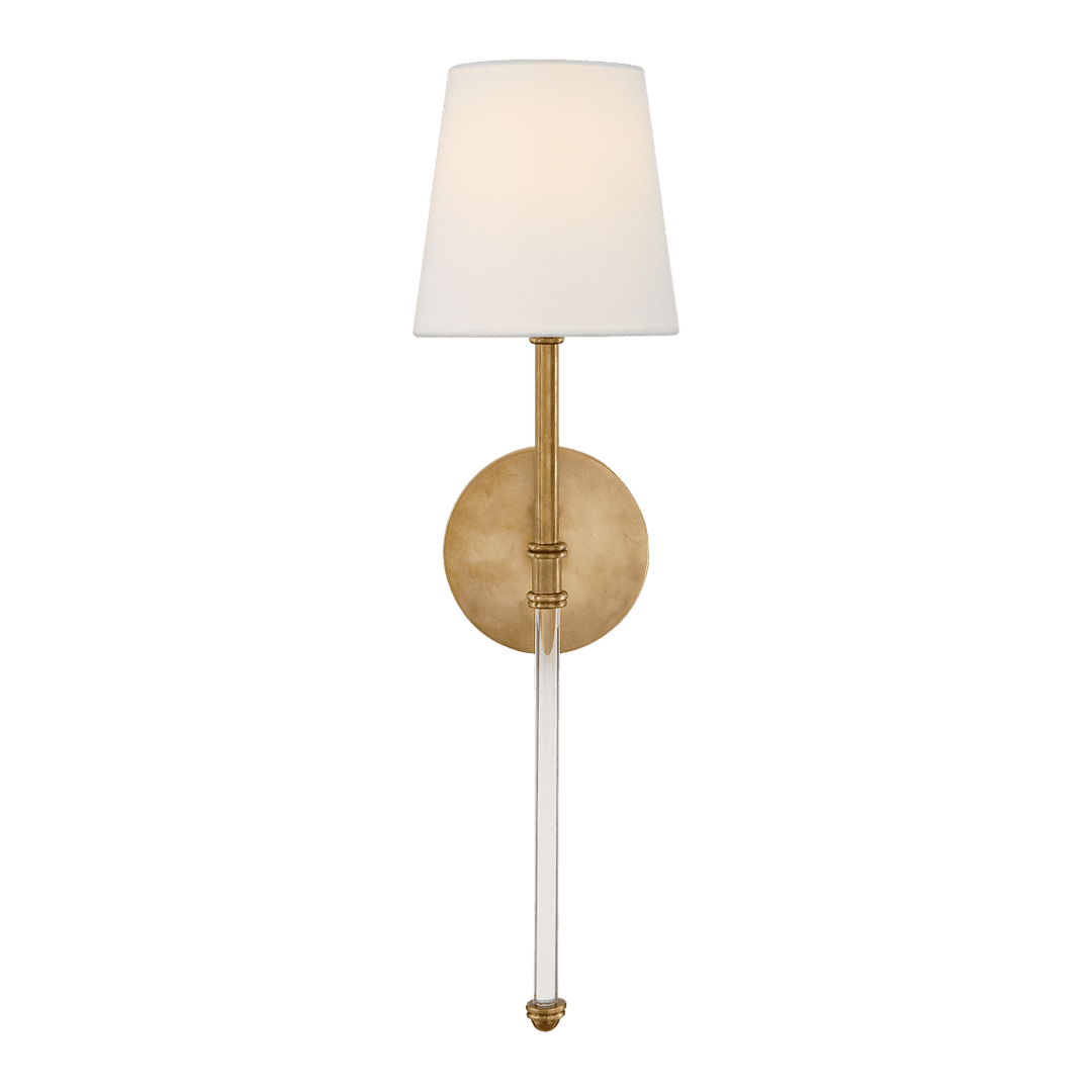 Camille Sconce - Antique Brass with Linen Shade Visual Comfort 1