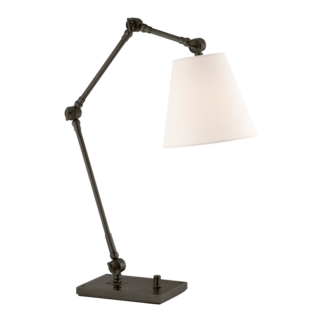 Graves Task Lamp - Bronze with Linen Shade Visual Comfort 1