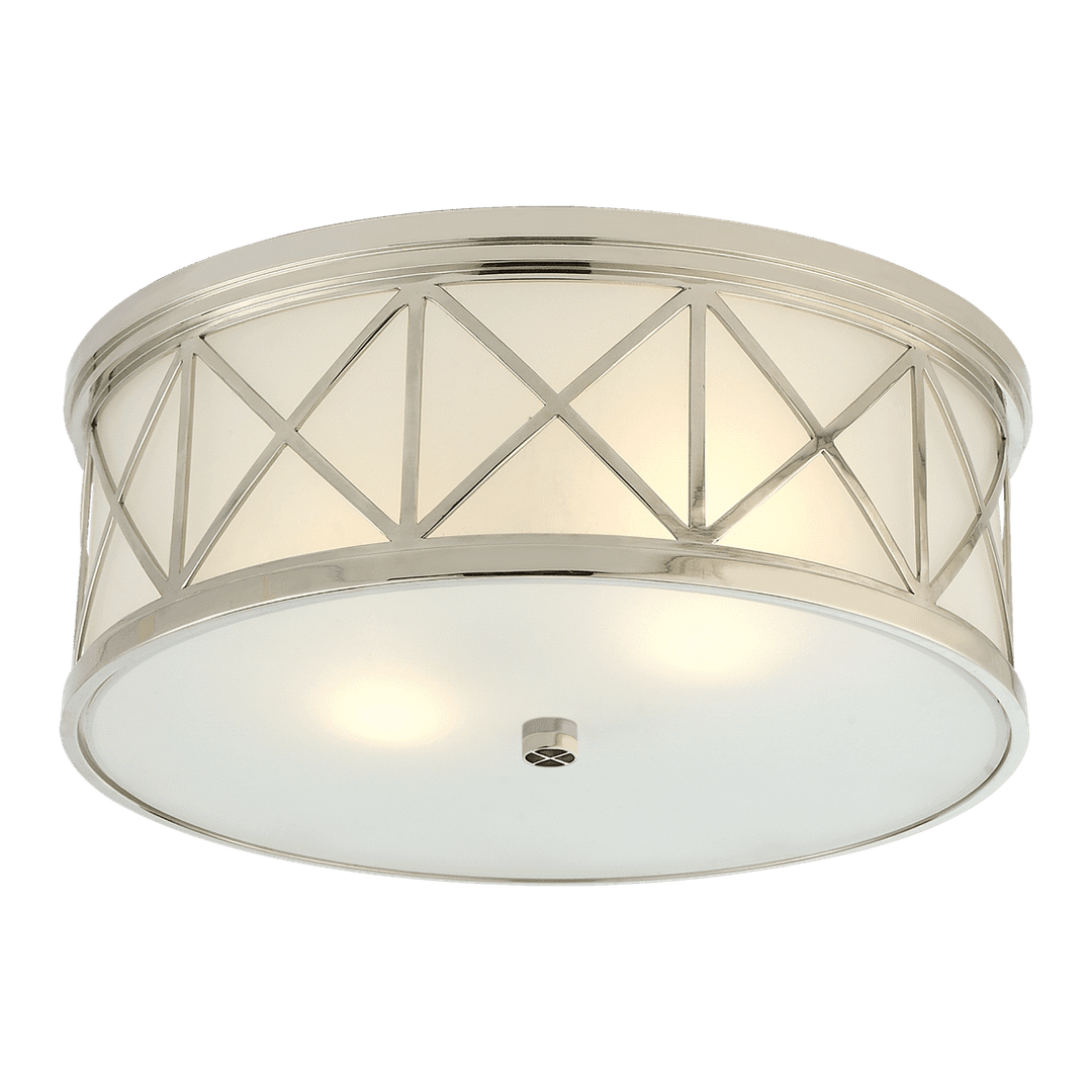 Montpelier Large Flush Mount - Polished Nickel with Frosted Glass Visual Comfort 1