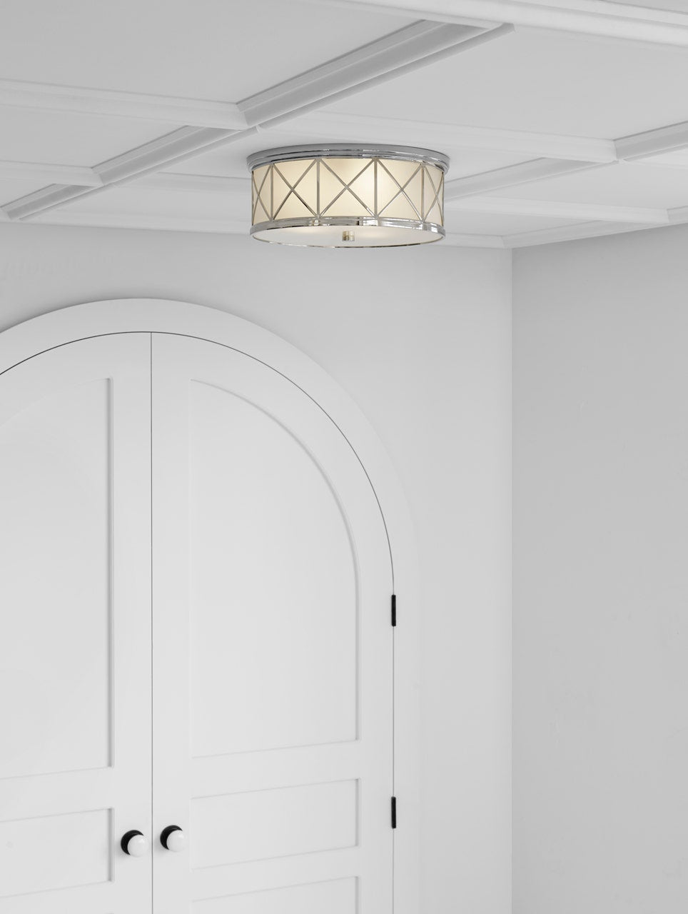 Montpelier Large Flush Mount - Polished Nickel with Frosted Glass Visual Comfort 2