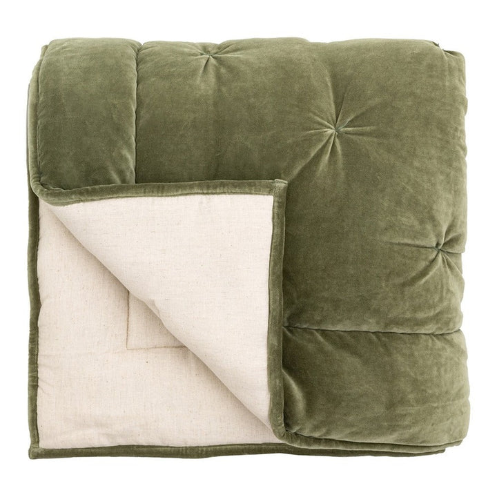Opulent Velvet Bedspread 220 x 240cm - Green GalleryDirect 1