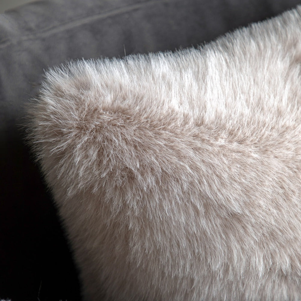 Maple Faux Fur Cushion 40x60cm - Oatmeal GalleryDirect 3