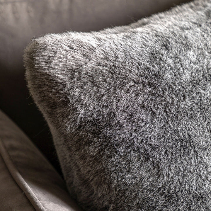 Roscose Faux Fur Cushion 50cm - Grey GalleryDirect 2