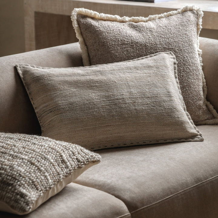 Cardinham Stitched Cushion 40x60cm - Ecru GalleryDirect 2