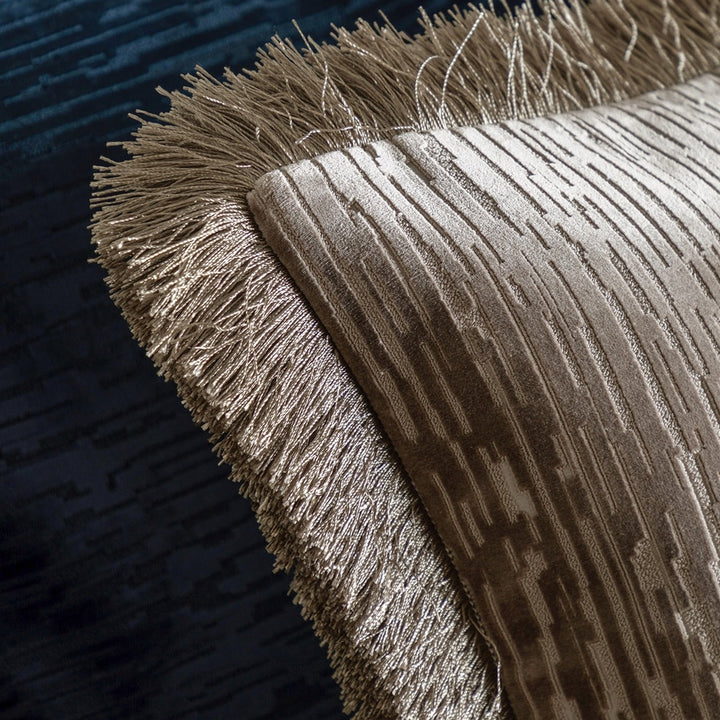 Cut Velvet Fringe Cushion 50cm - Silver GalleryDirect 3