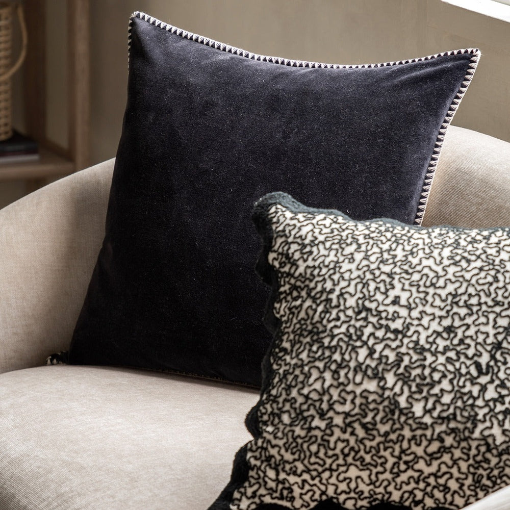Nico Velvet Cushion 50cm - Black GalleryDirect 2