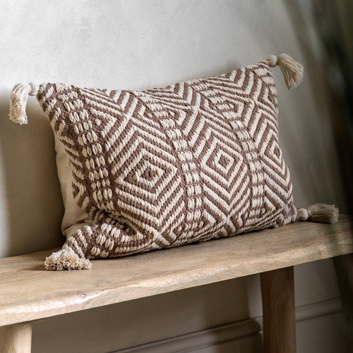 Thea Woven Cushion 40x60cm - Cream GalleryDirect 1