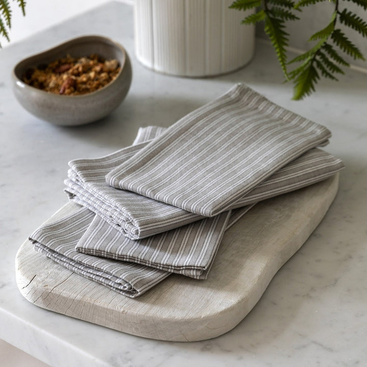 Woven Striped Napkin - Grey Pack of 4 GalleryDirect 2