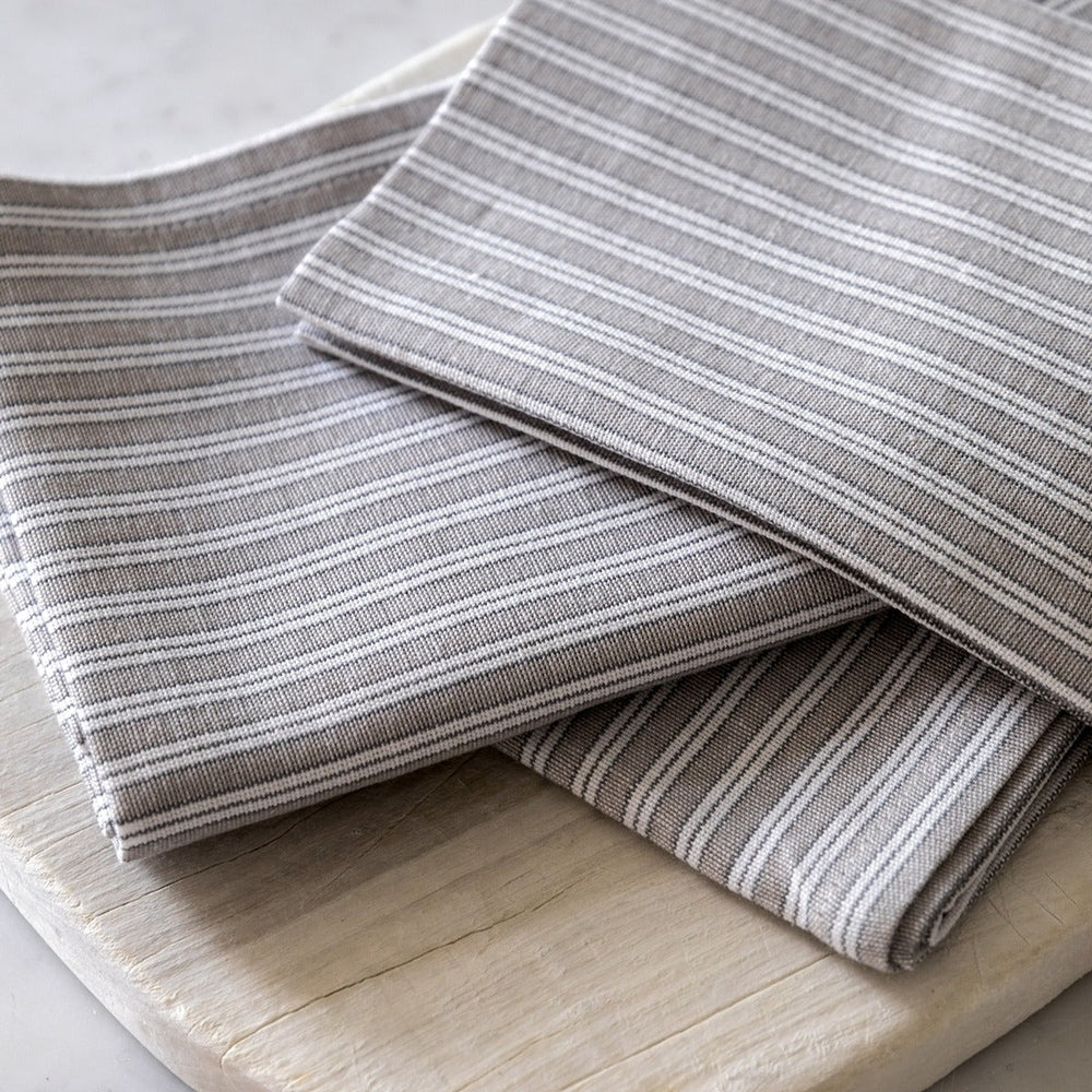 Woven Striped Napkin - Grey Pack of 4 GalleryDirect 3