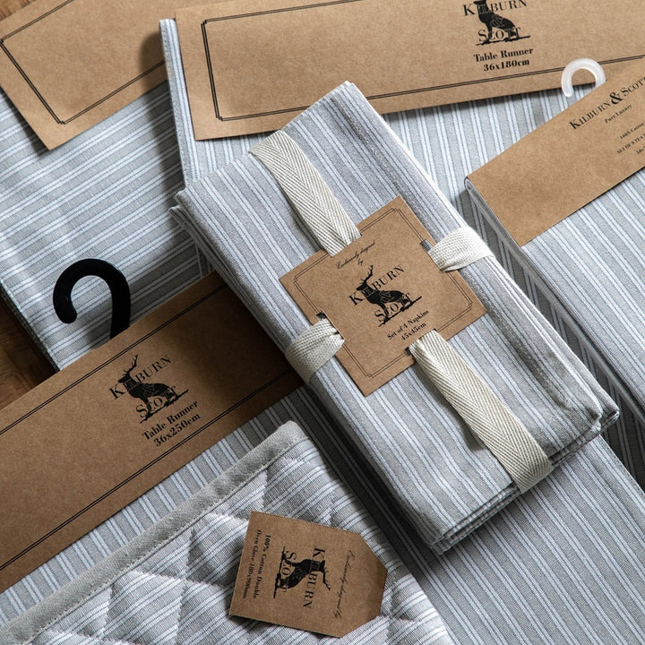 Woven Striped Napkin - Grey Pack of 4 GalleryDirect 4