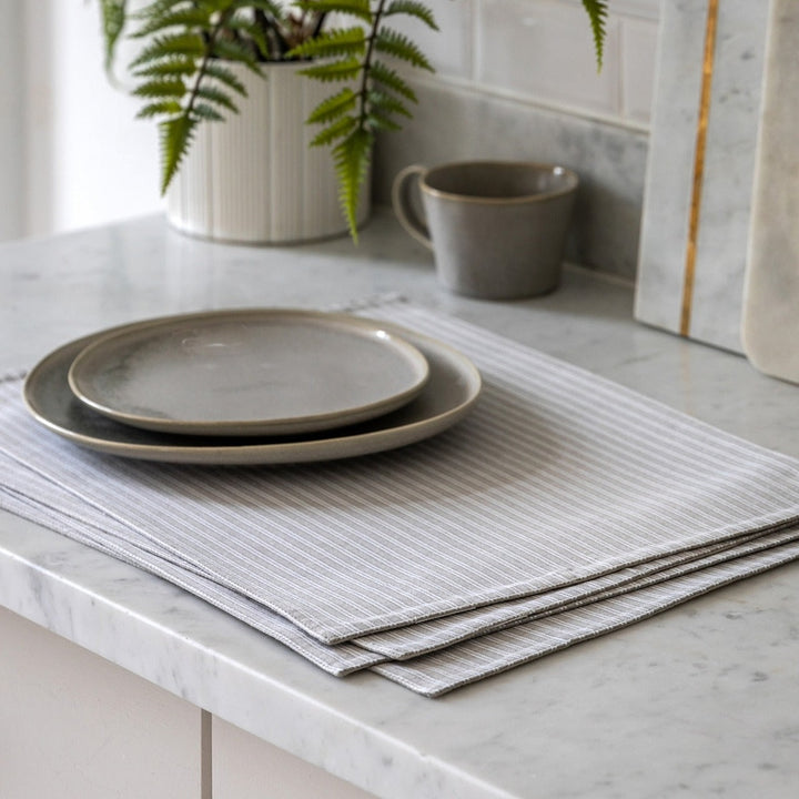 Woven Striped Placemat - Grey Pack of 4 GalleryDirect 2