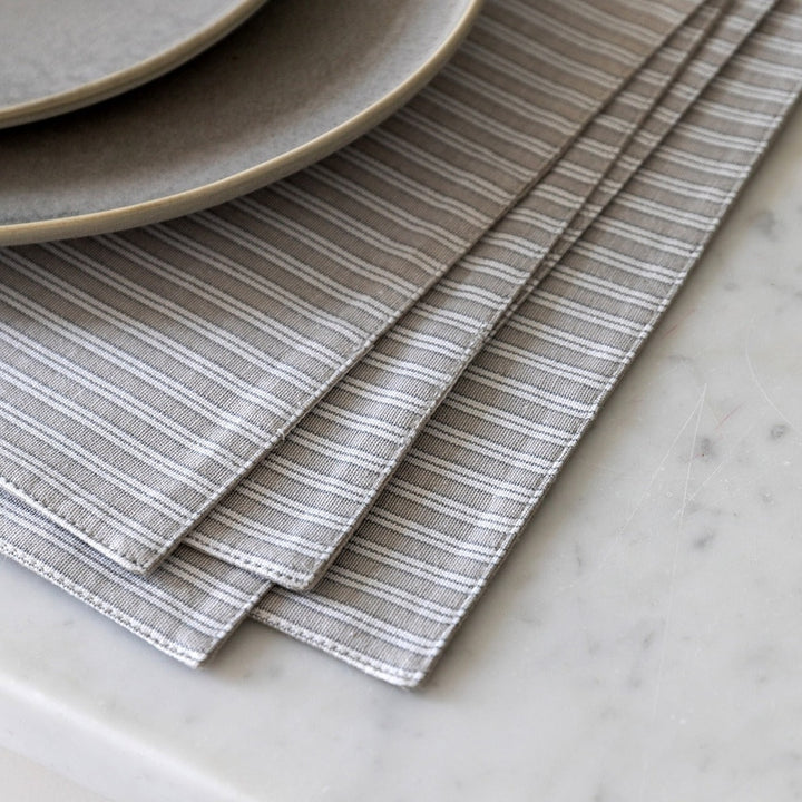 Woven Striped Placemat - Grey Pack of 4 GalleryDirect 3