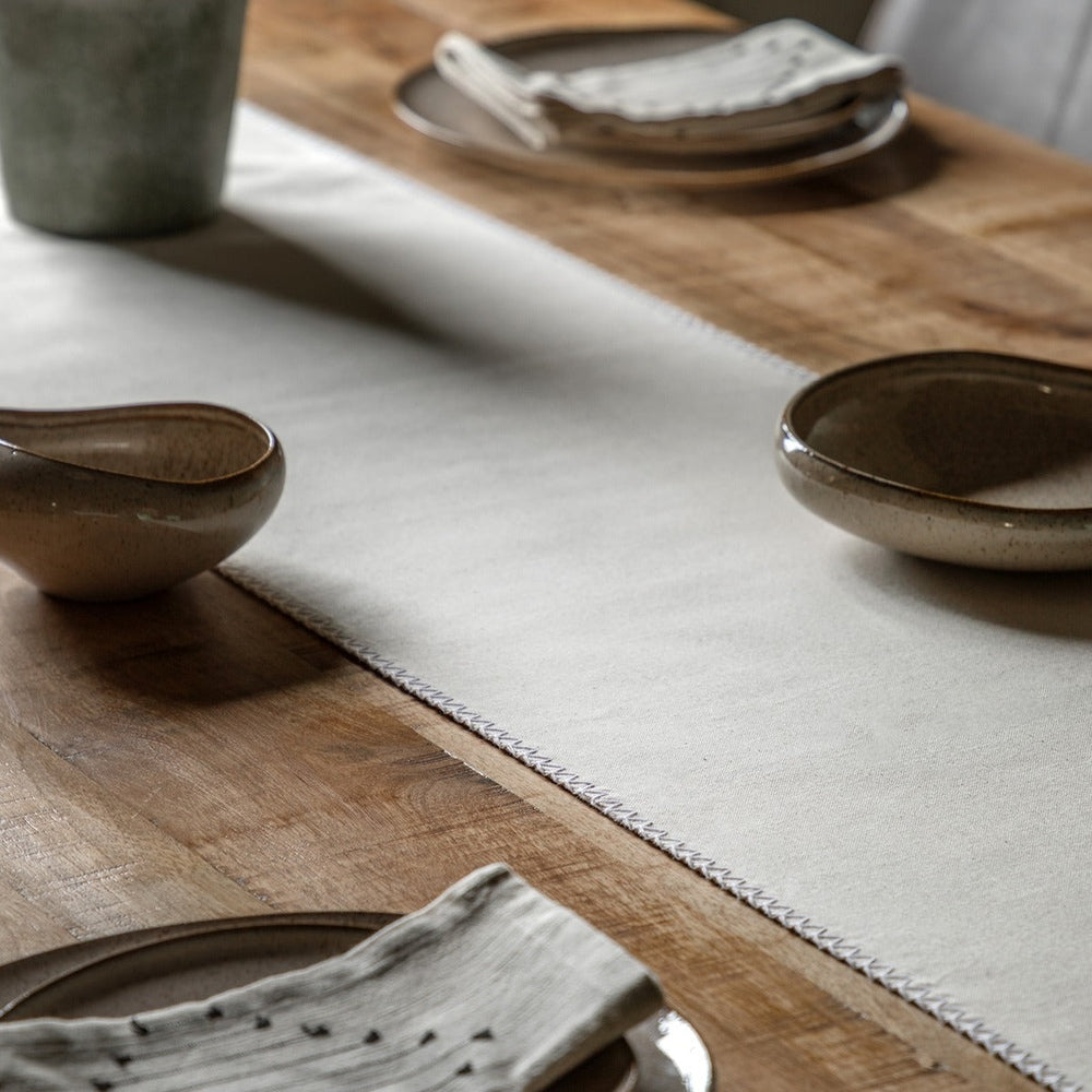 Linen Effect Table Runner 180cm - Cream GalleryDirect 2