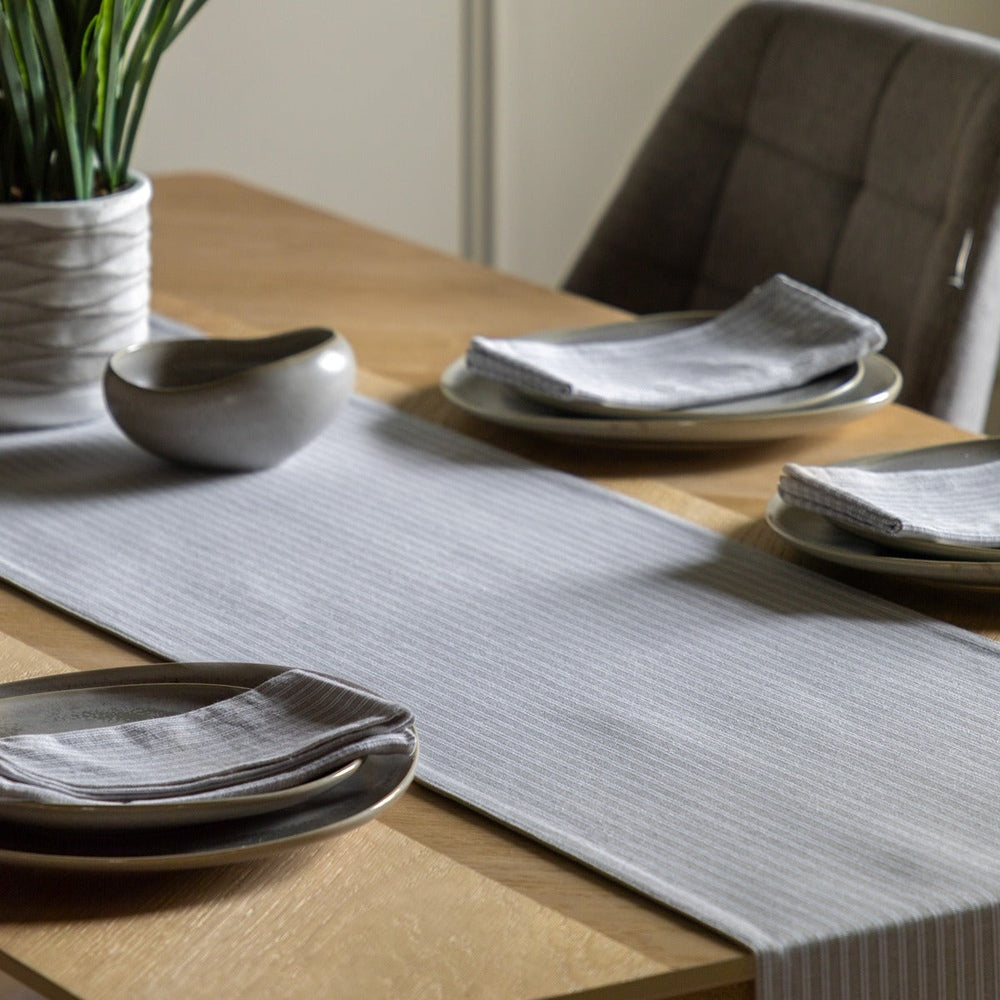 Woven Striped Table Runner 180cm - Grey GalleryDirect 2