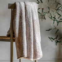 Gallery Interiors Woven Natural Faux Mohair Sherpa Throw