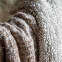 Gallery Interiors Woven Natural Faux Mohair Sherpa Throw