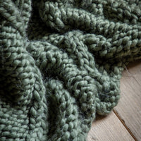 Gallery Interiors Cable Knit Diamond Throw Olive