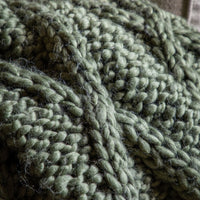 Gallery Interiors Cable Knit Diamond Throw Olive