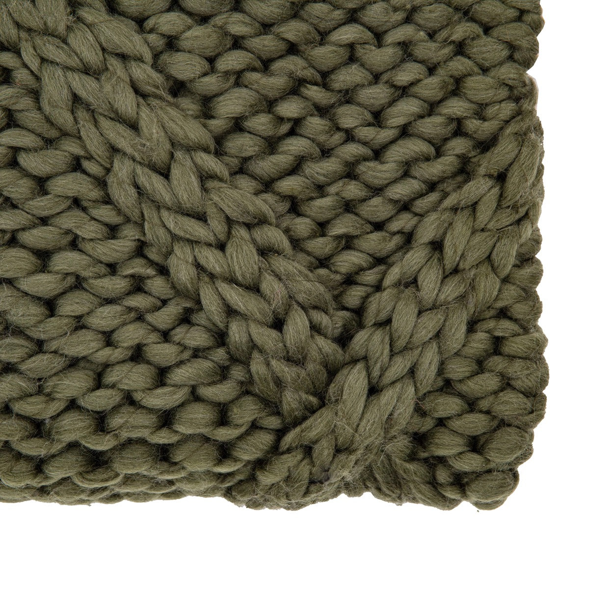 Gallery Interiors Cable Knit Diamond Throw Olive