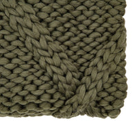 Gallery Interiors Cable Knit Diamond Throw Olive