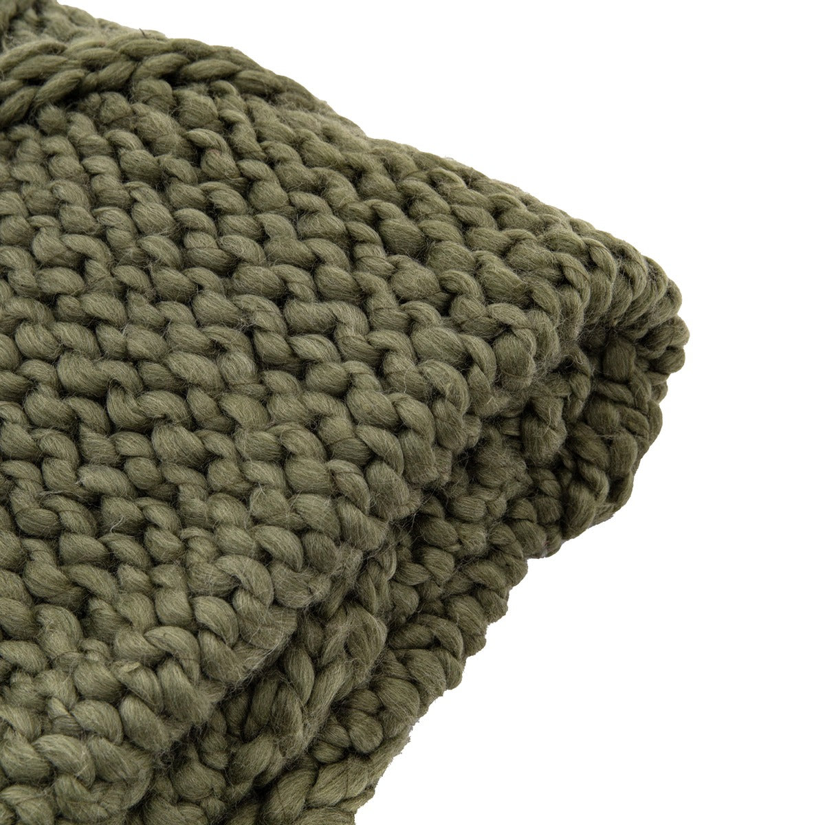 Gallery Interiors Cable Knit Diamond Throw Olive