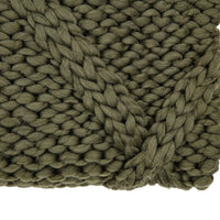 Gallery Interiors Cable Knit Diamond Throw Olive