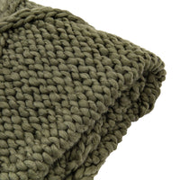 Gallery Interiors Cable Knit Diamond Throw Olive