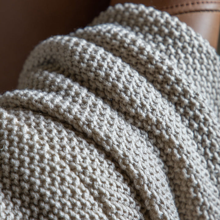 Moss Stitched Pom Pom Throw - Natural GalleryDirect 3