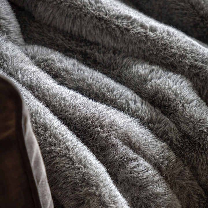 Roscose Faux Fur Throw 130x150cm - Smoke Grey GalleryDirect 3