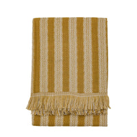 Gallery Interiors Jacquard Weave Throw with Fringe Ochre