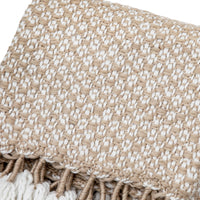 Gallery Interiors Woven Wrapped Tassel Throw Natural