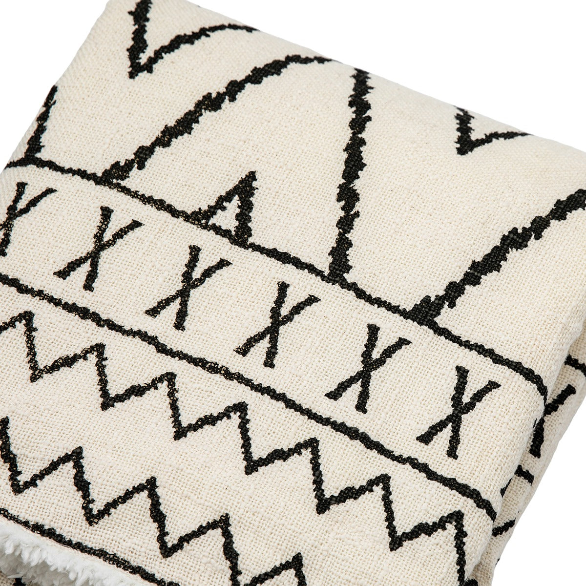 Gallery Interiors Cotton Sherpa Throw Natural