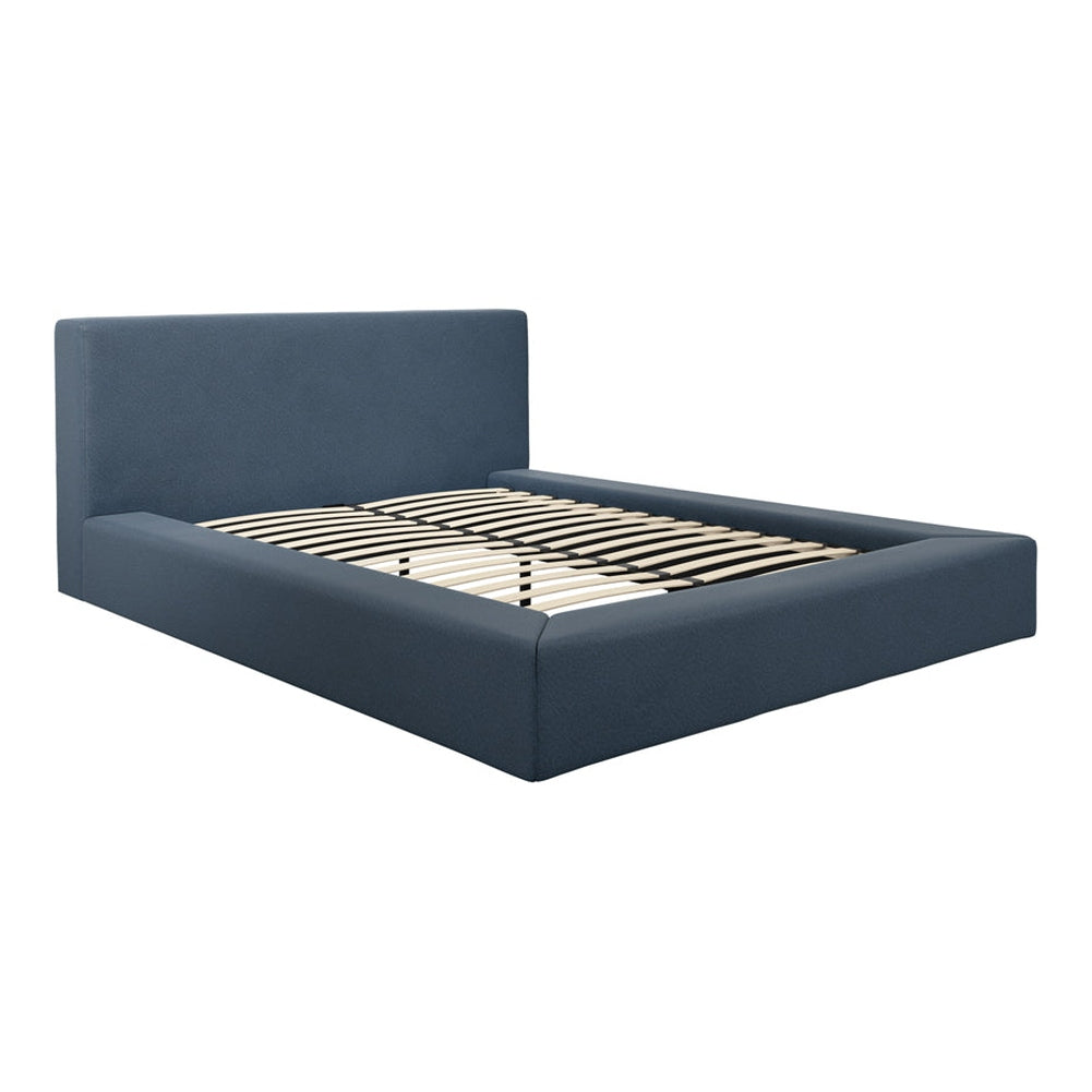 O&Co Camden Double Bed in Ink Blue Weave