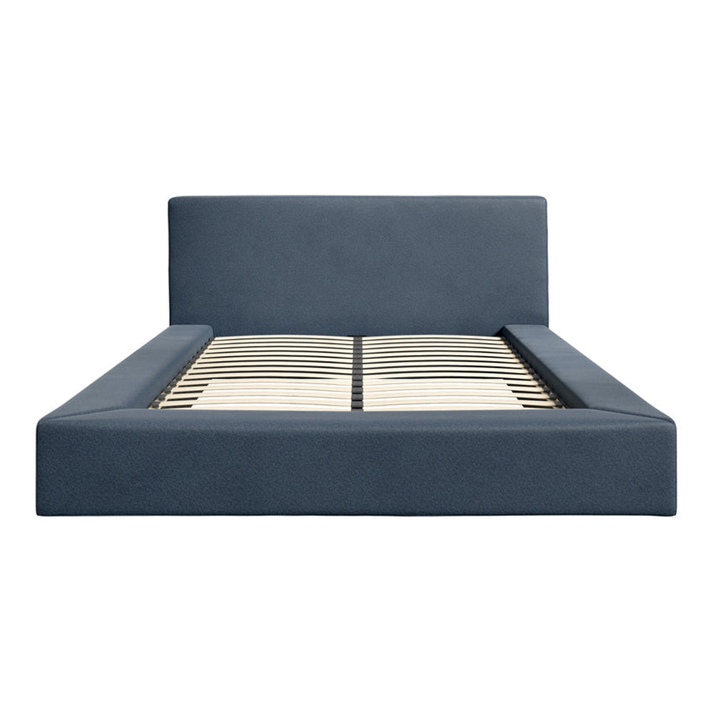 O&Co Camden Double Bed in Ink Blue Weave